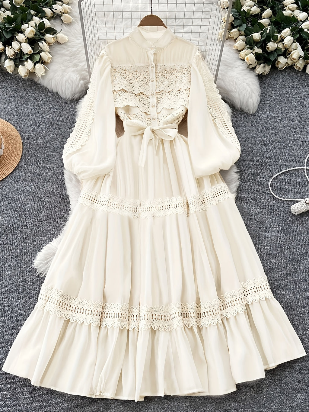 Lantern Sleeve Court Style Dress