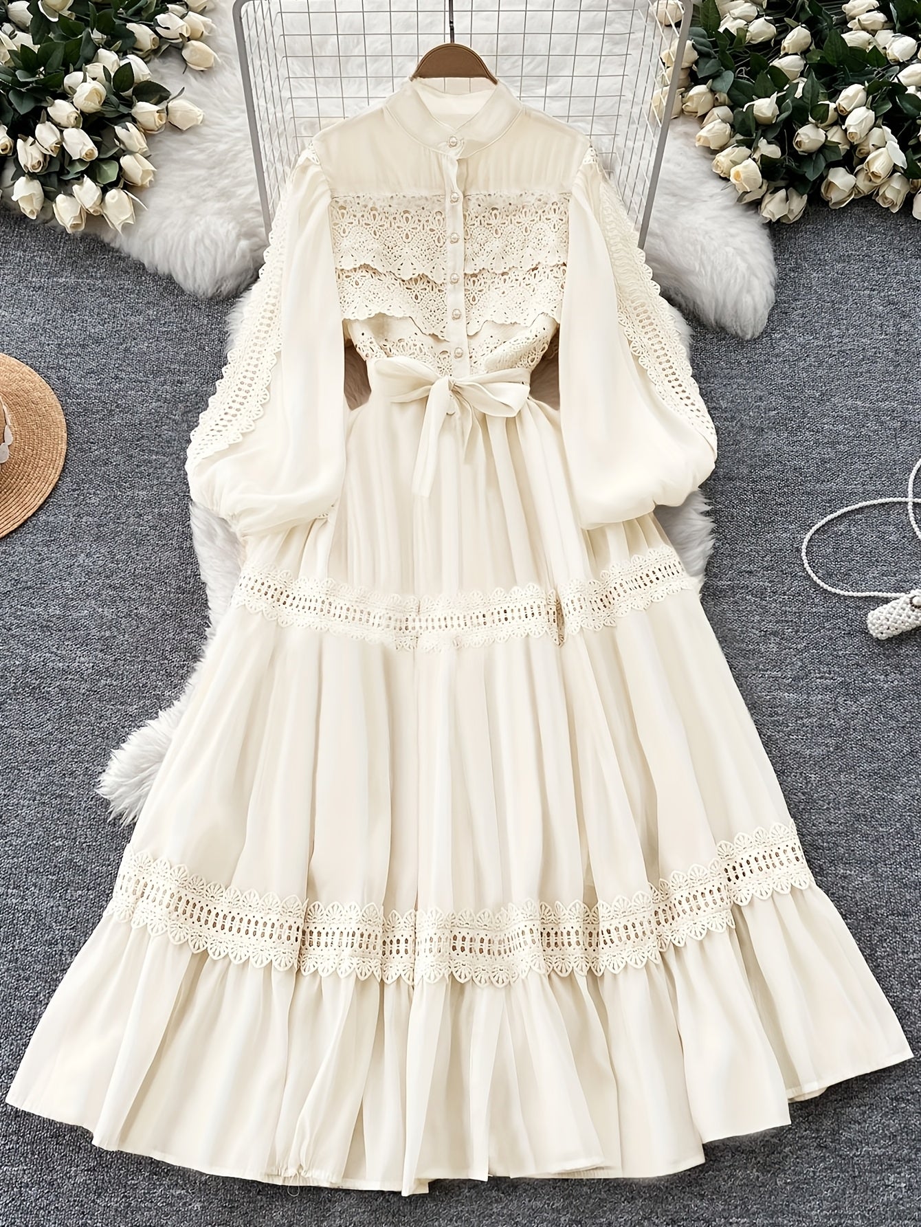Lantern Sleeve Court Style Dress