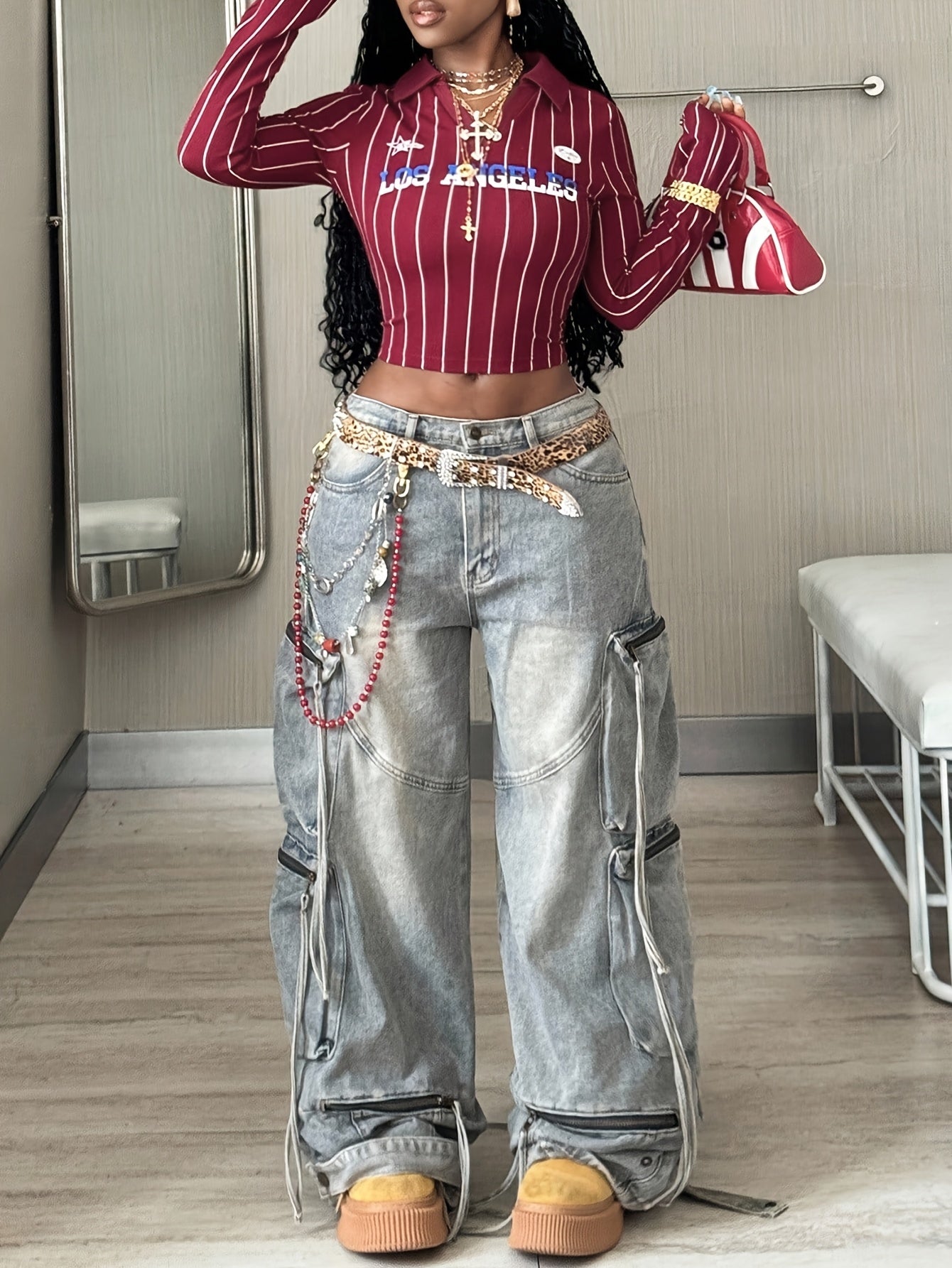 Striped Ribbed Crop Top