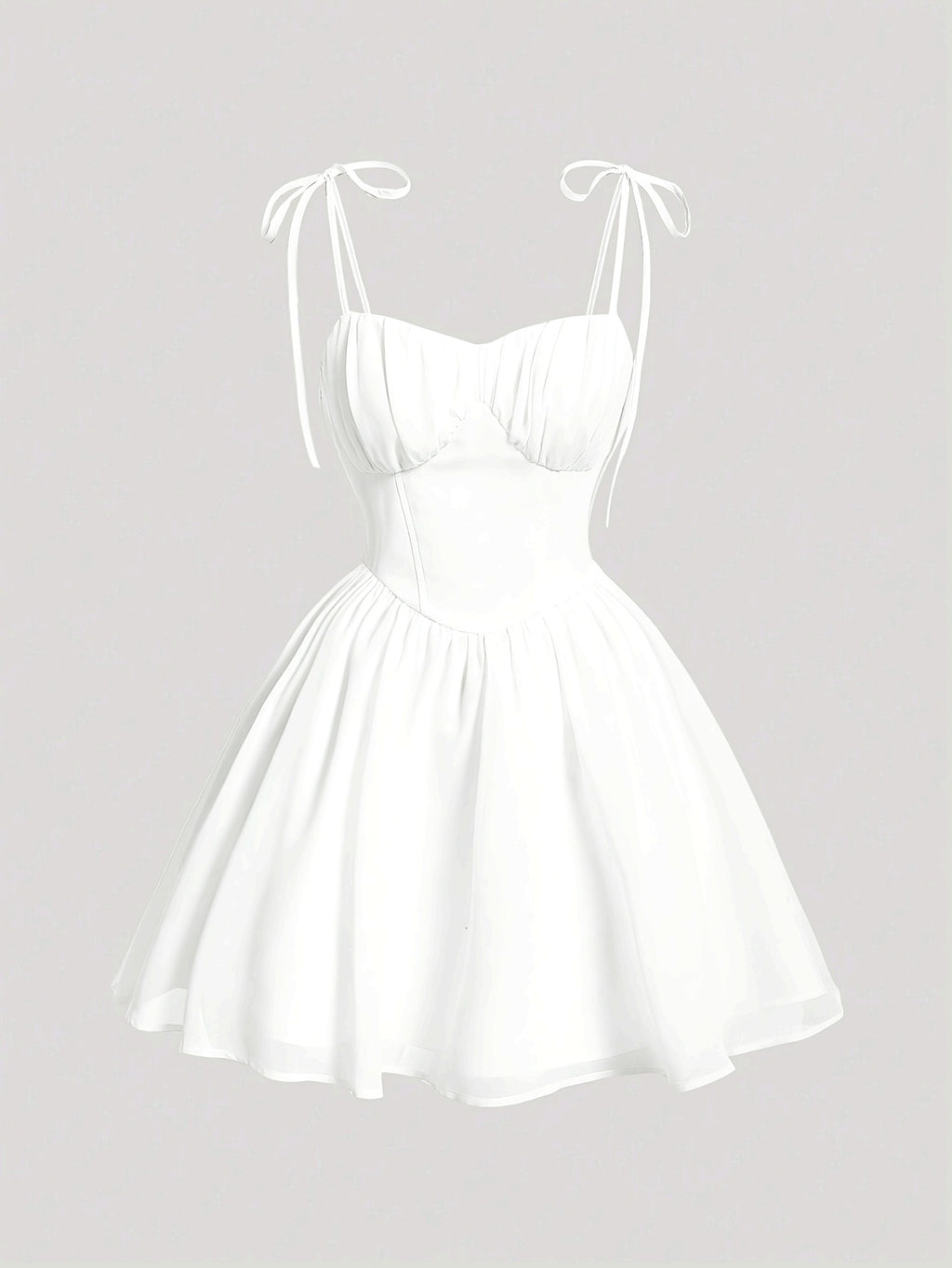 Elegant White Bow & Tie Strapless Dress with Smocked Waist - Lightweight Breathable Fabric, Machine Washable, Spring Summer Casual to Formal Occasion Women's Dress, Elegant Formal Dresses, Evening Wear, Smooth Texture