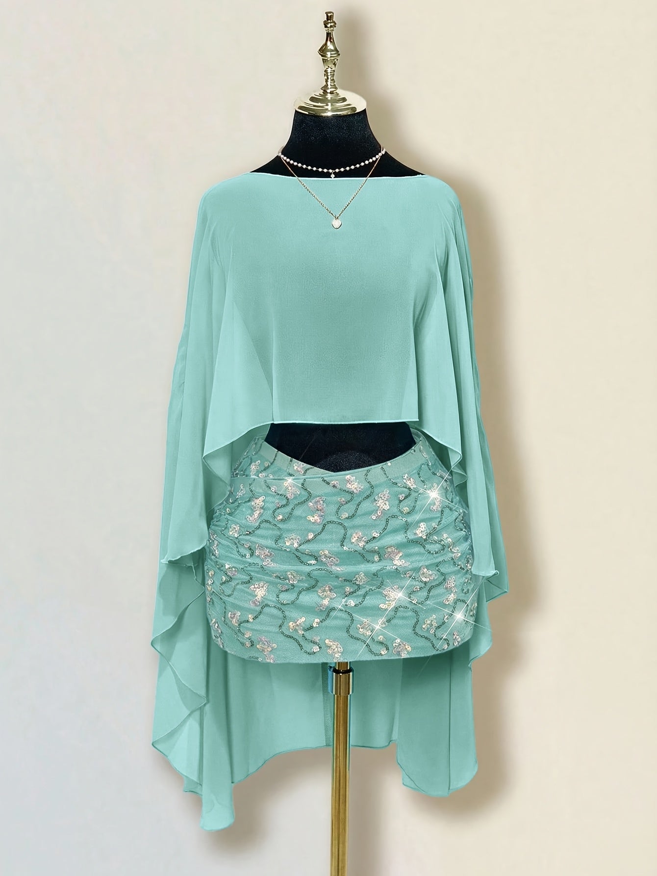 Flowy Top & Floral Pencil Skirt Set