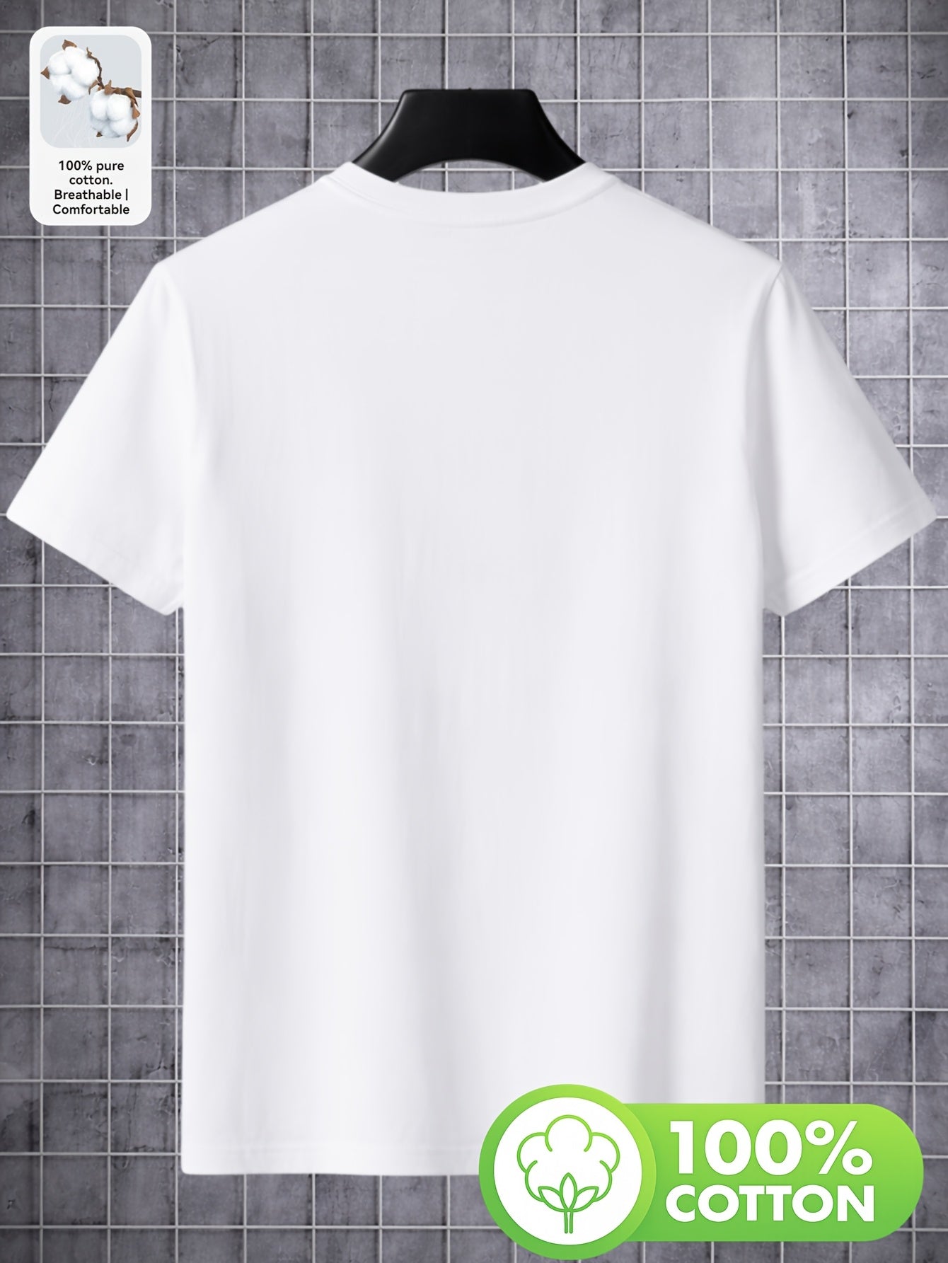 Men's Solid Cotton Crew Neck Casual T-Shirt