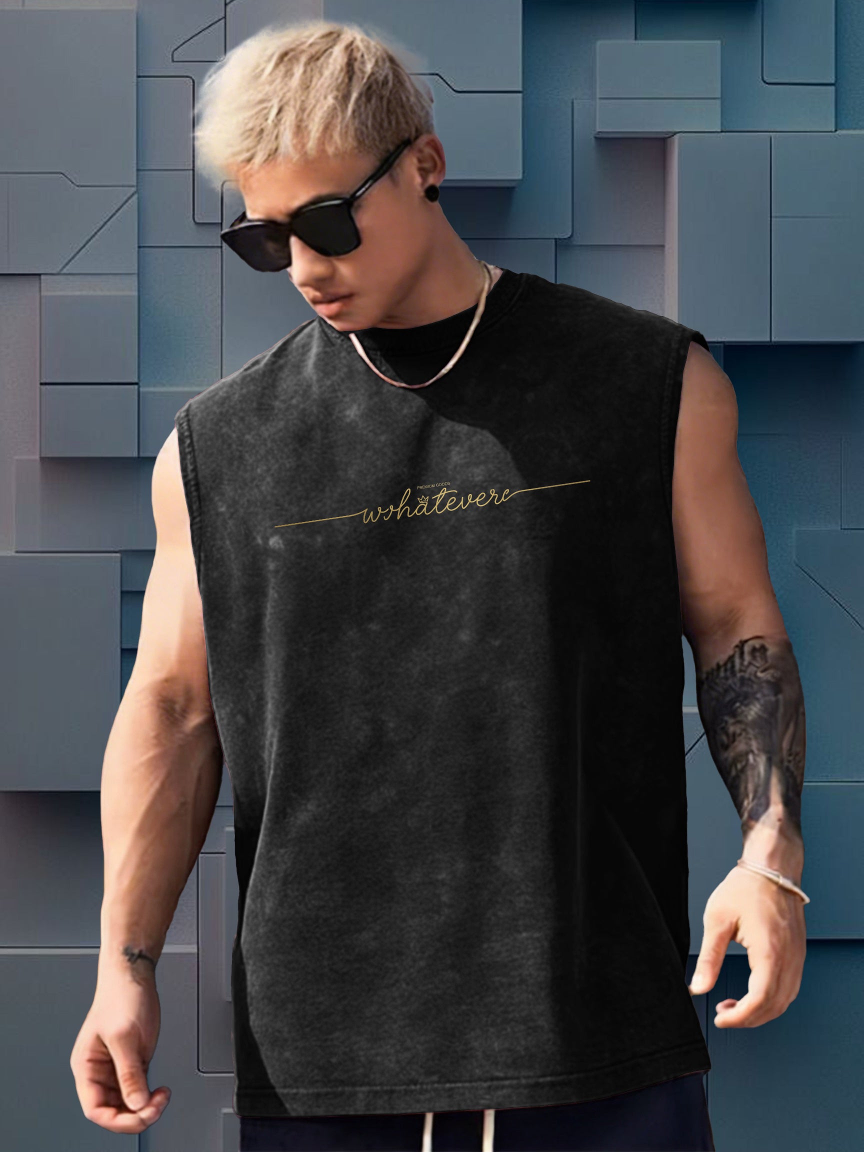 Men'S Sleeveless Pure Tank Top with a Vintage American Western Style, Featuring a Relaxed Fit That Is Breathable And Skin-Friendly, Perfect for Everyday Outings And Versatile Layering