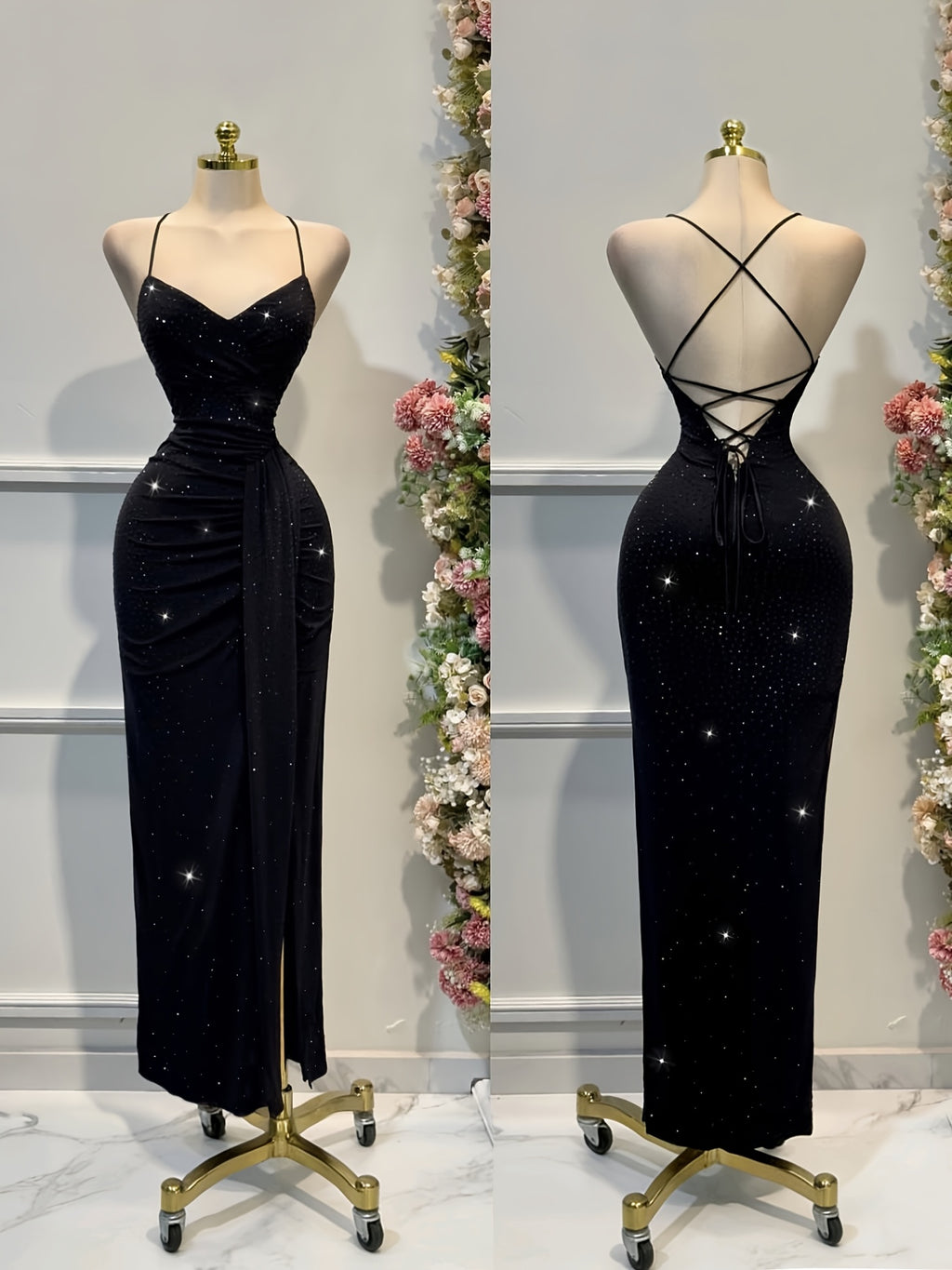 Shiny Bodycon Evening Dress