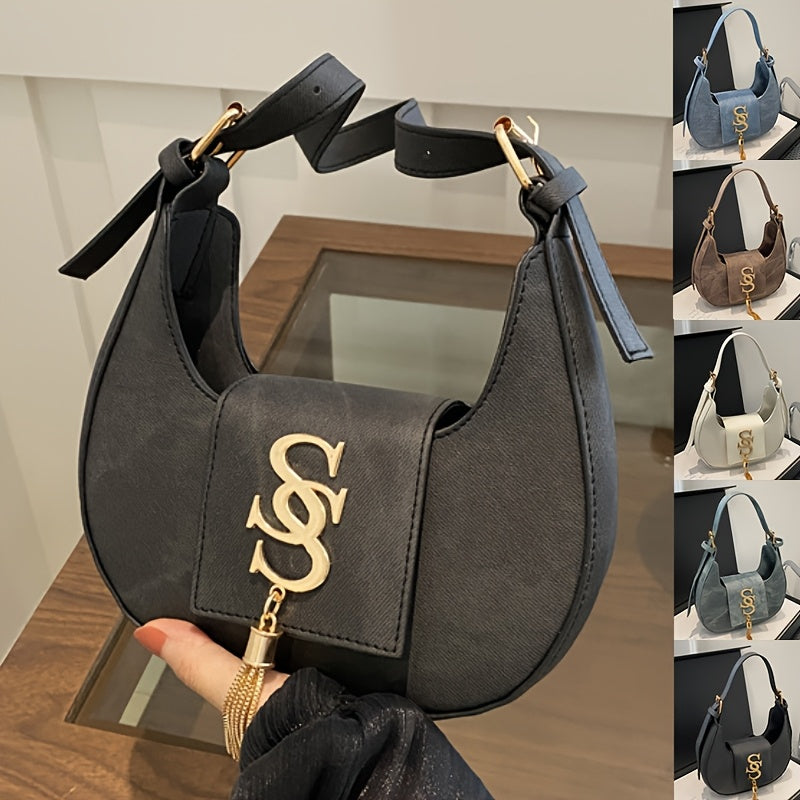 Women's Solid Minimalist PU Buckle Crossbody Bag