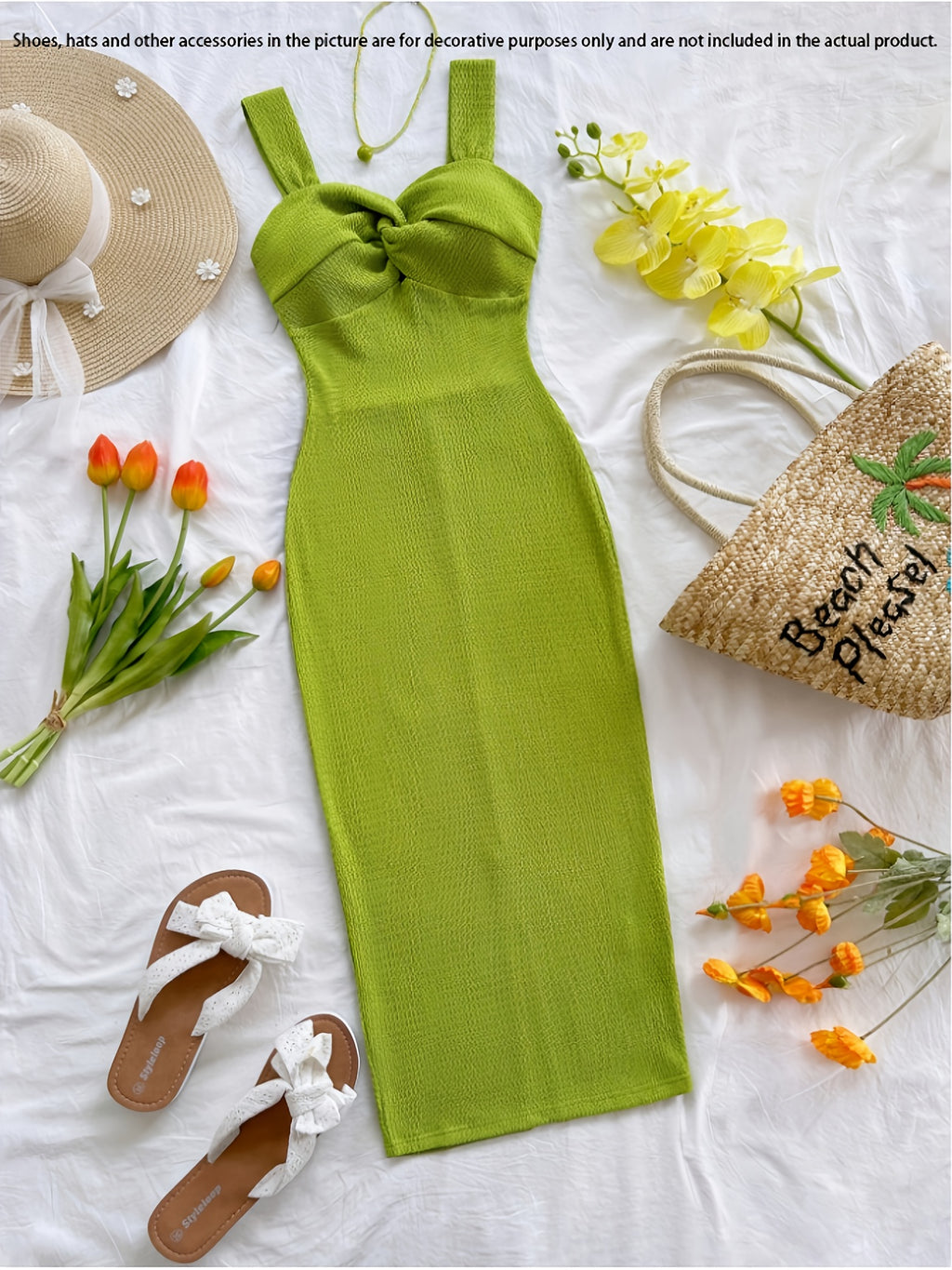 Women's Knotted Bandeau Waist-Cinched Bodycon Dress