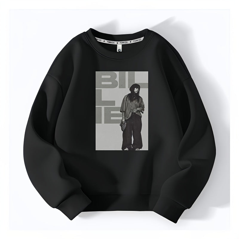 1pc Bold "BILLIE" Graphic Iron-On Transfer Decal - Stylish Black & White Design for T-Shirts, Hoodies, Jeans, Bags, Clothing Accessories & Pillows - Durable Plastic DIY Fashion Decoration, Versatile Fabric Applique | Edgy Apparel Accent | Versatile Fabri