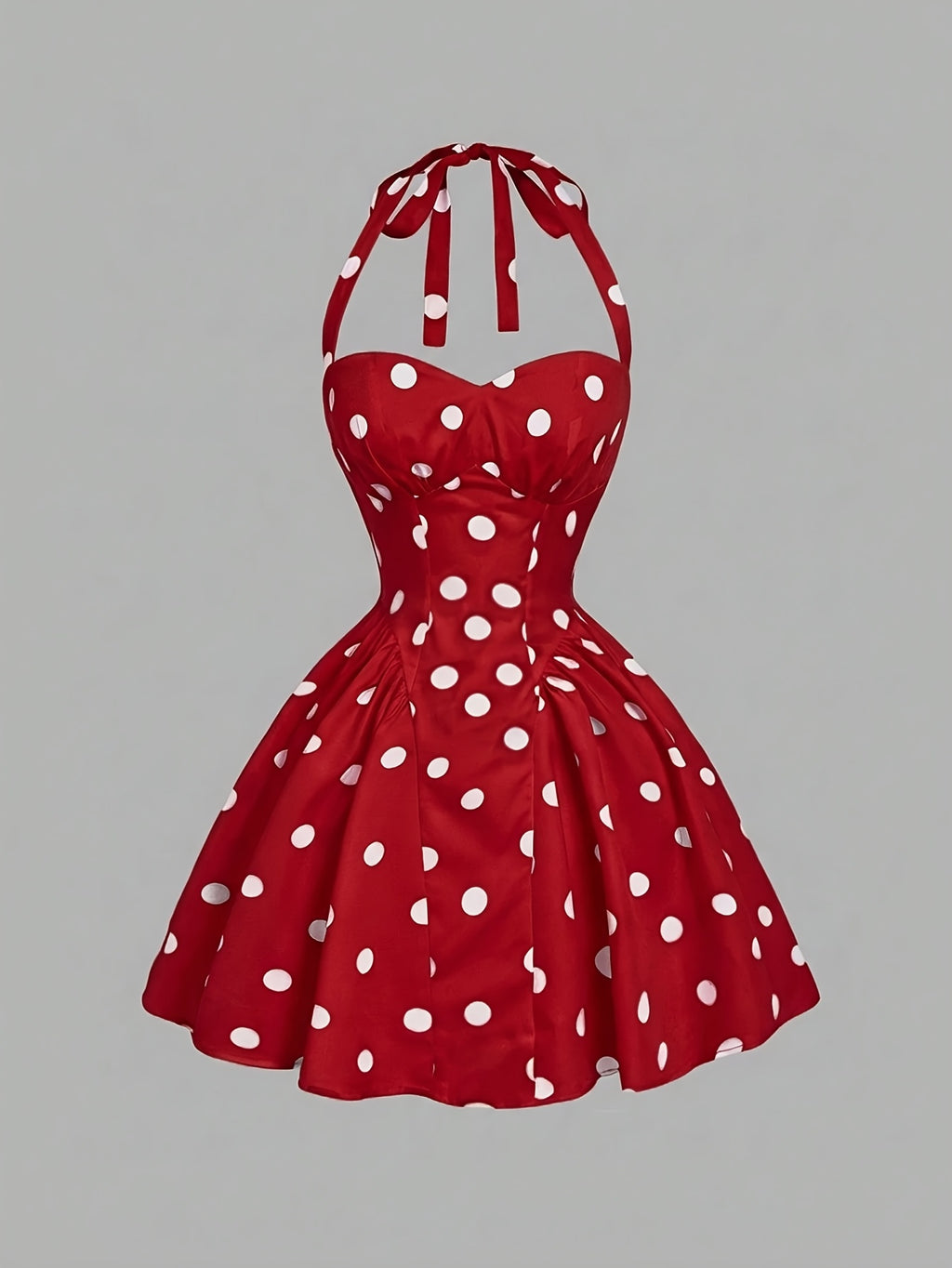 Polka Dot Halter Maxi Dress