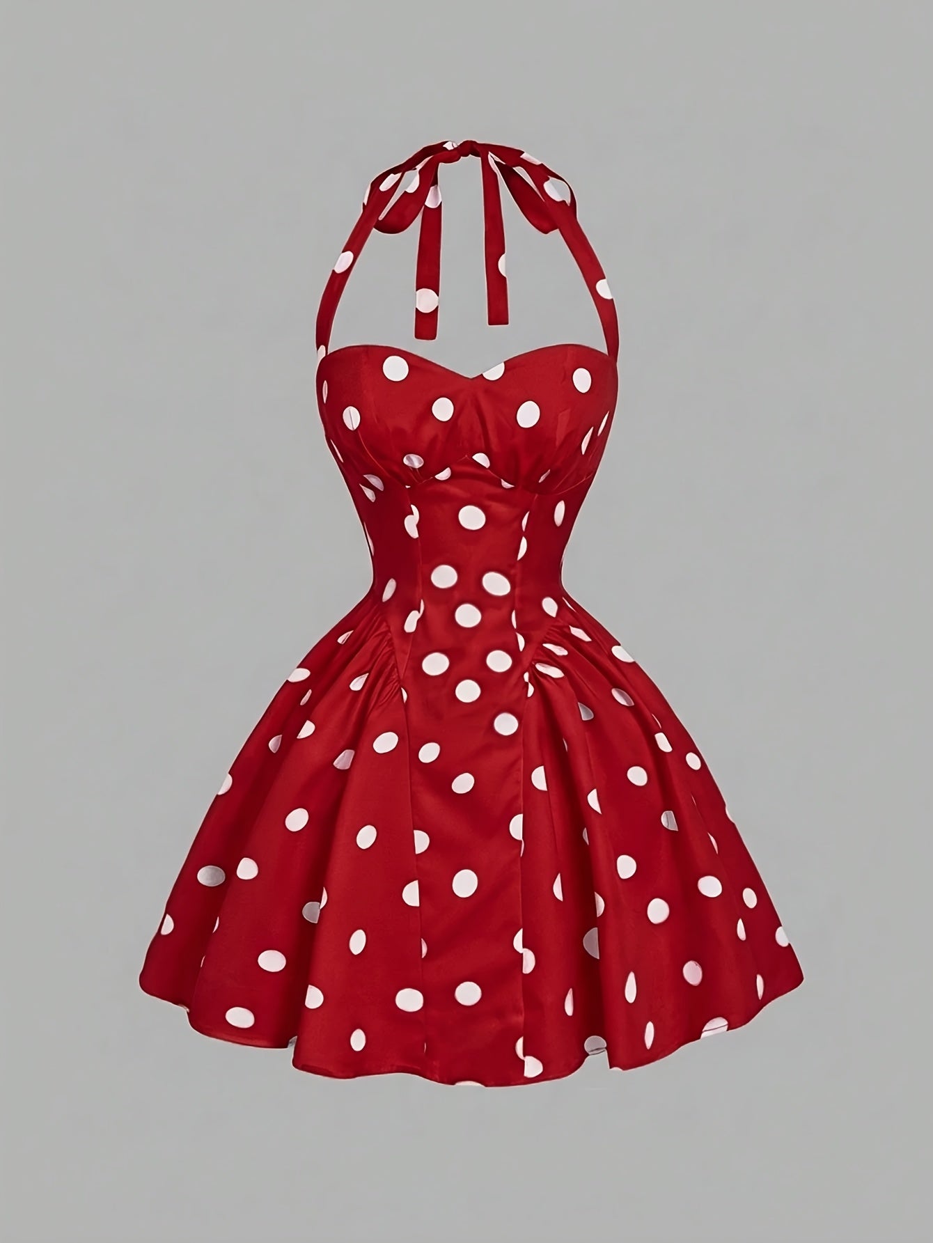 Polka Dot Halter Maxi Dress