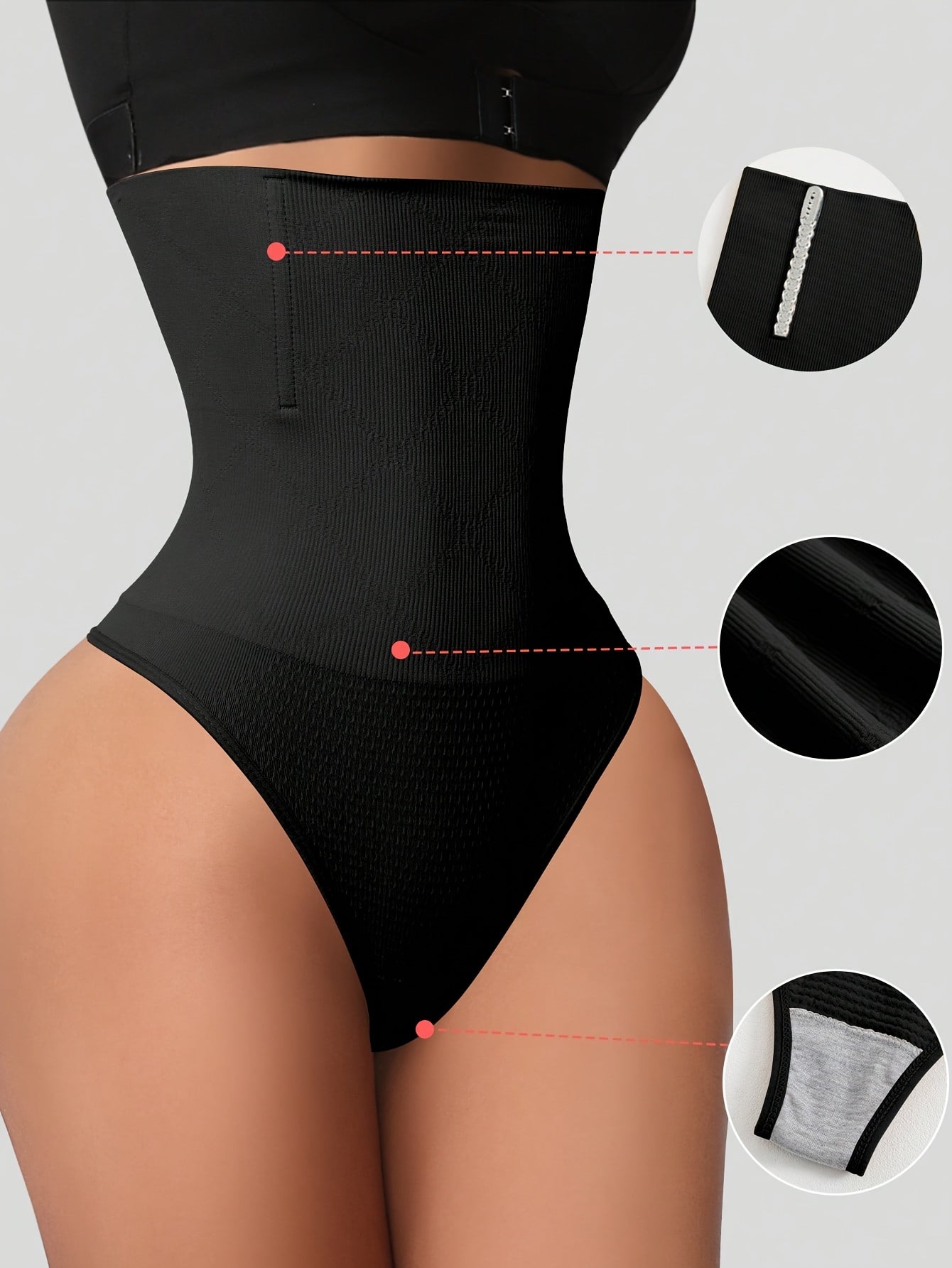 Women's High Waist Seamless Tummy Control Thong Shapewear