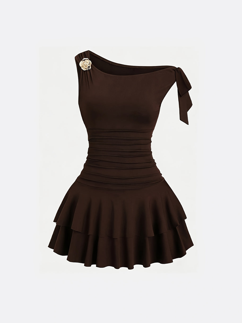 Pleated Shoulder Fashion Dress