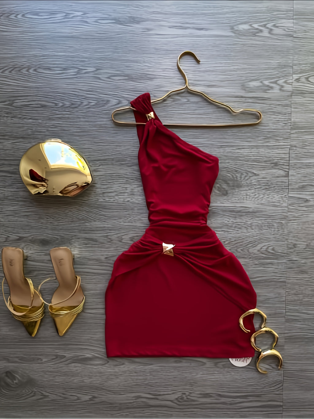 Metallic Ring Bodycon Dress