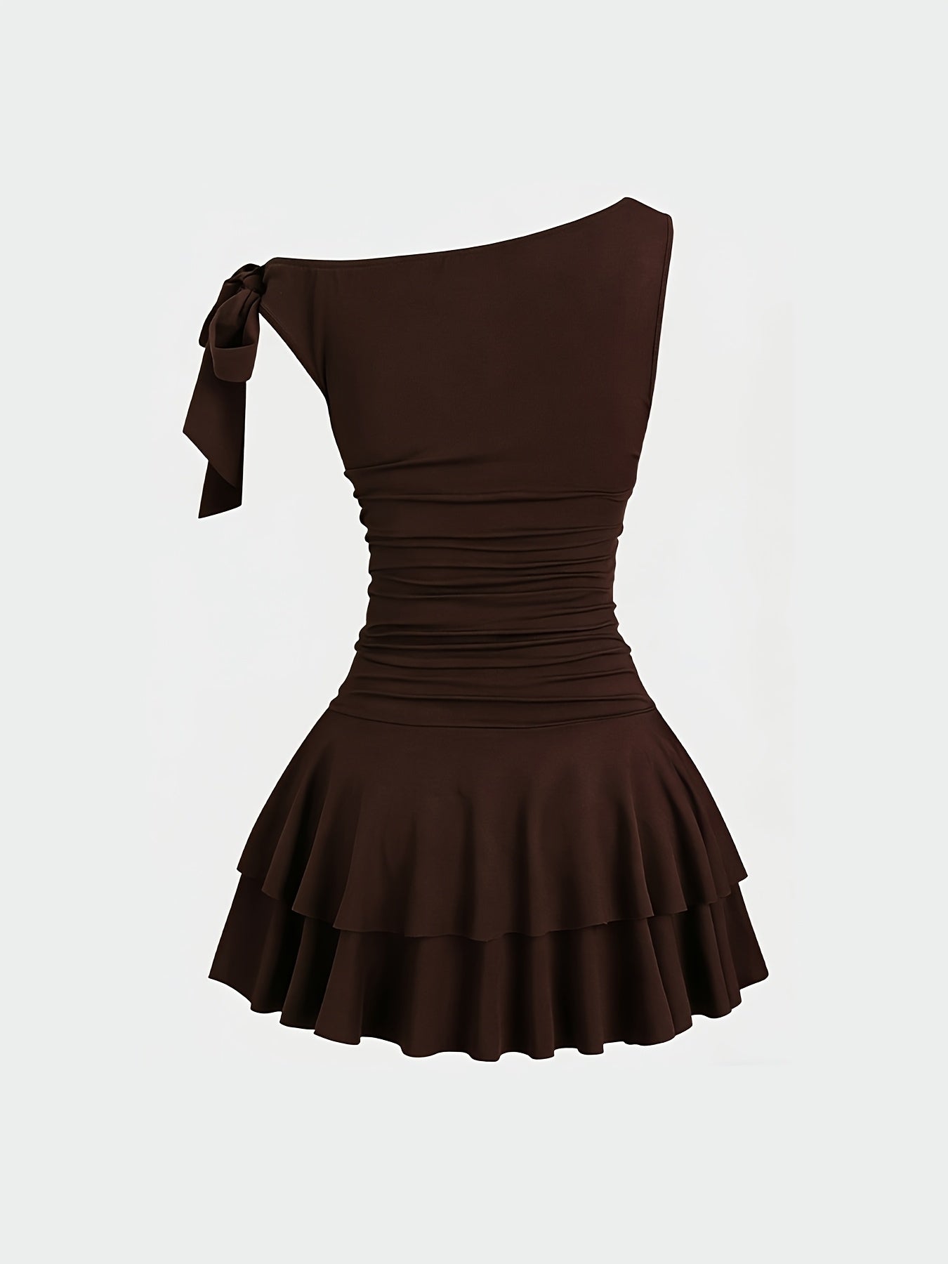 Metal Flower Pleated Fashion Dress