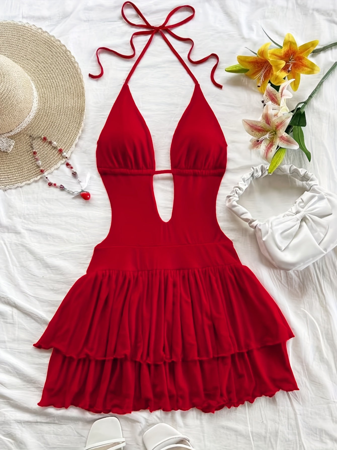 Women’s Backless Tie-Neck Dress
