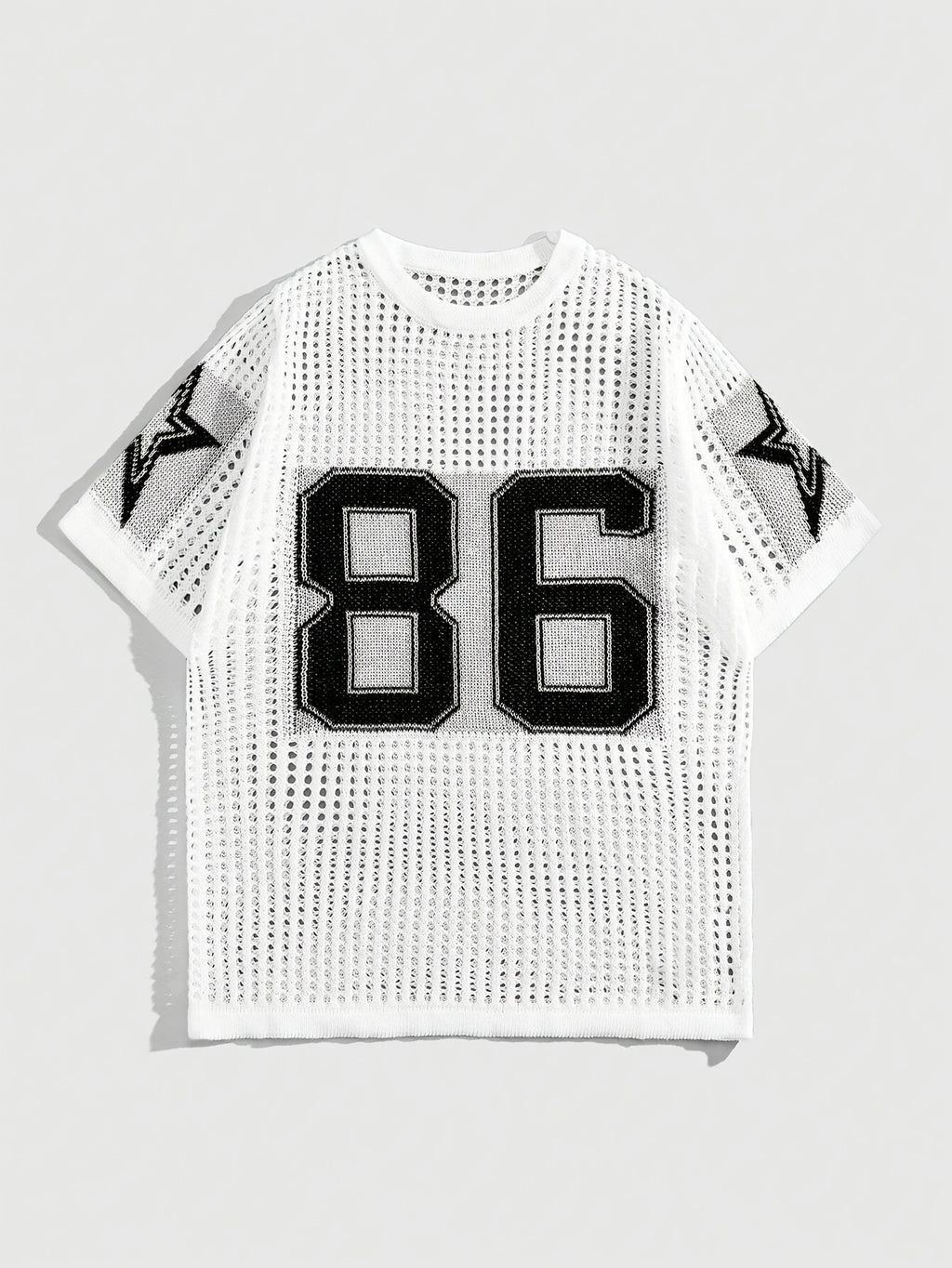 Men's Knitted Pullover Short-Sleeve Digital Cutout Sweater