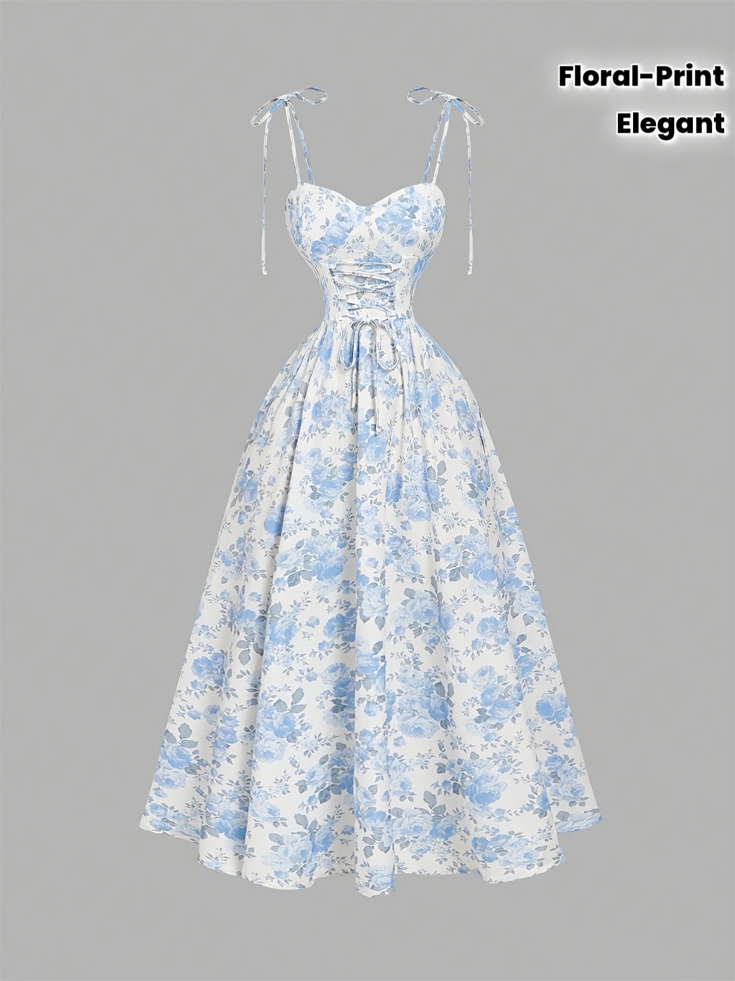 Ladies' Elegant Floral Print Slip Dress