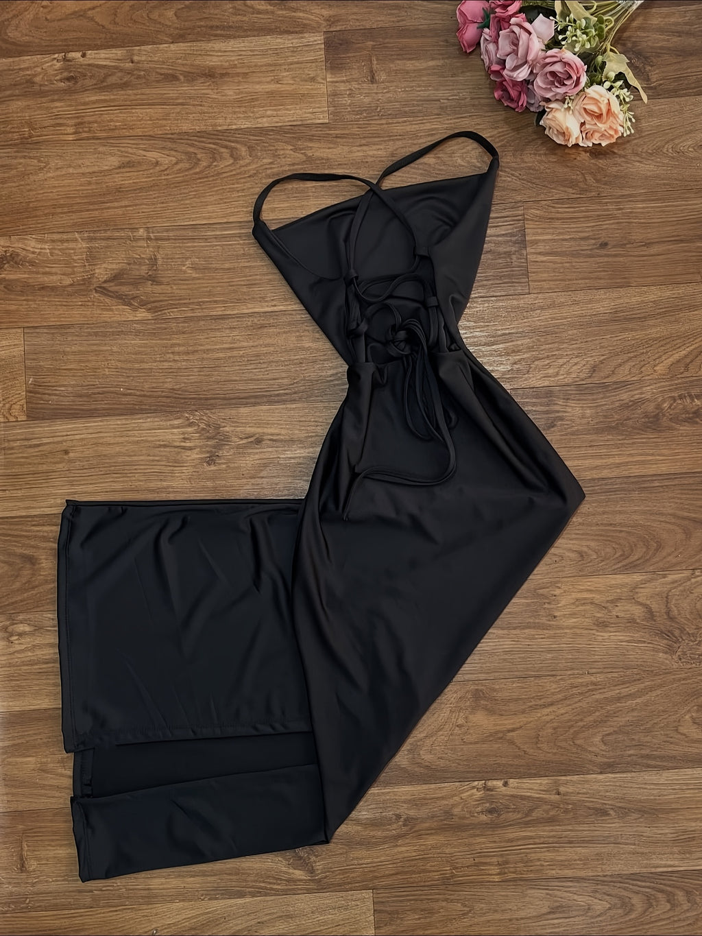 Women's Slim High-Slit Cross-Strap Long Dress