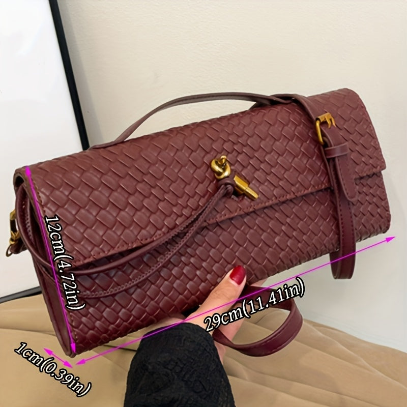 This Mini Women'S Fashion Bag Features a Woven Design with Adjustable Straps And a Polyester Lining, Making It Perfect for Work, Shopping, And Dining. It'S an Ideal Gift for Family And Friends