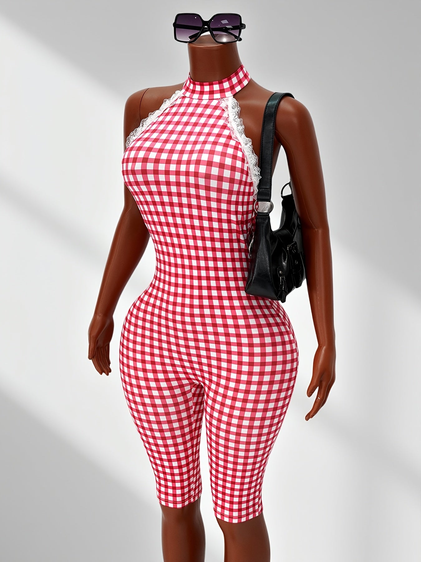 Women’s Plaid Halter Jumpsuit