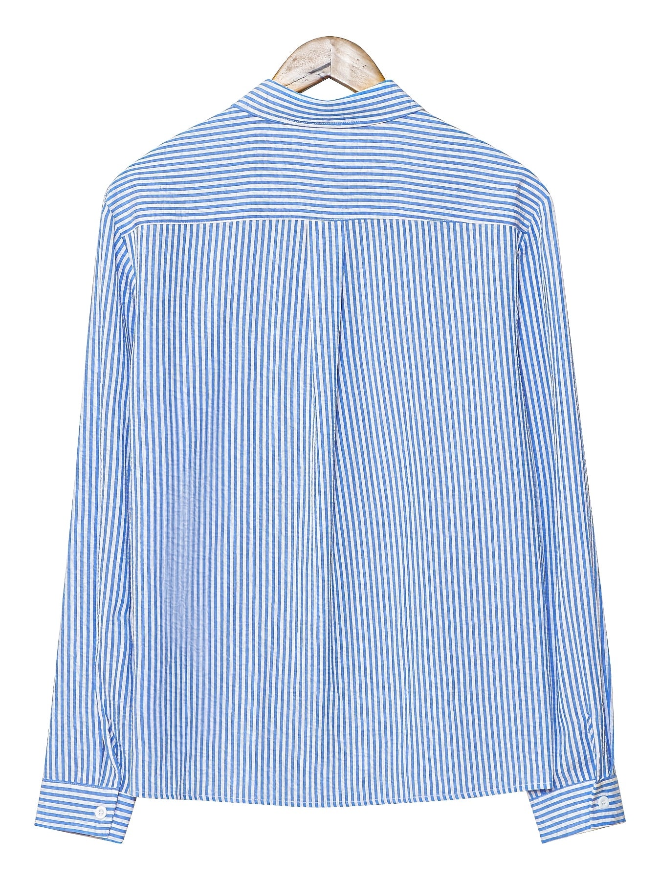 Unisex Striped Bubble Gauze Lapel Shirt