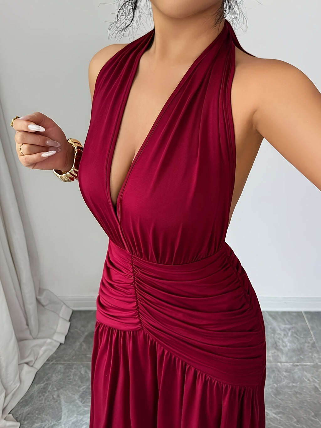Halter A-Line Long Dress