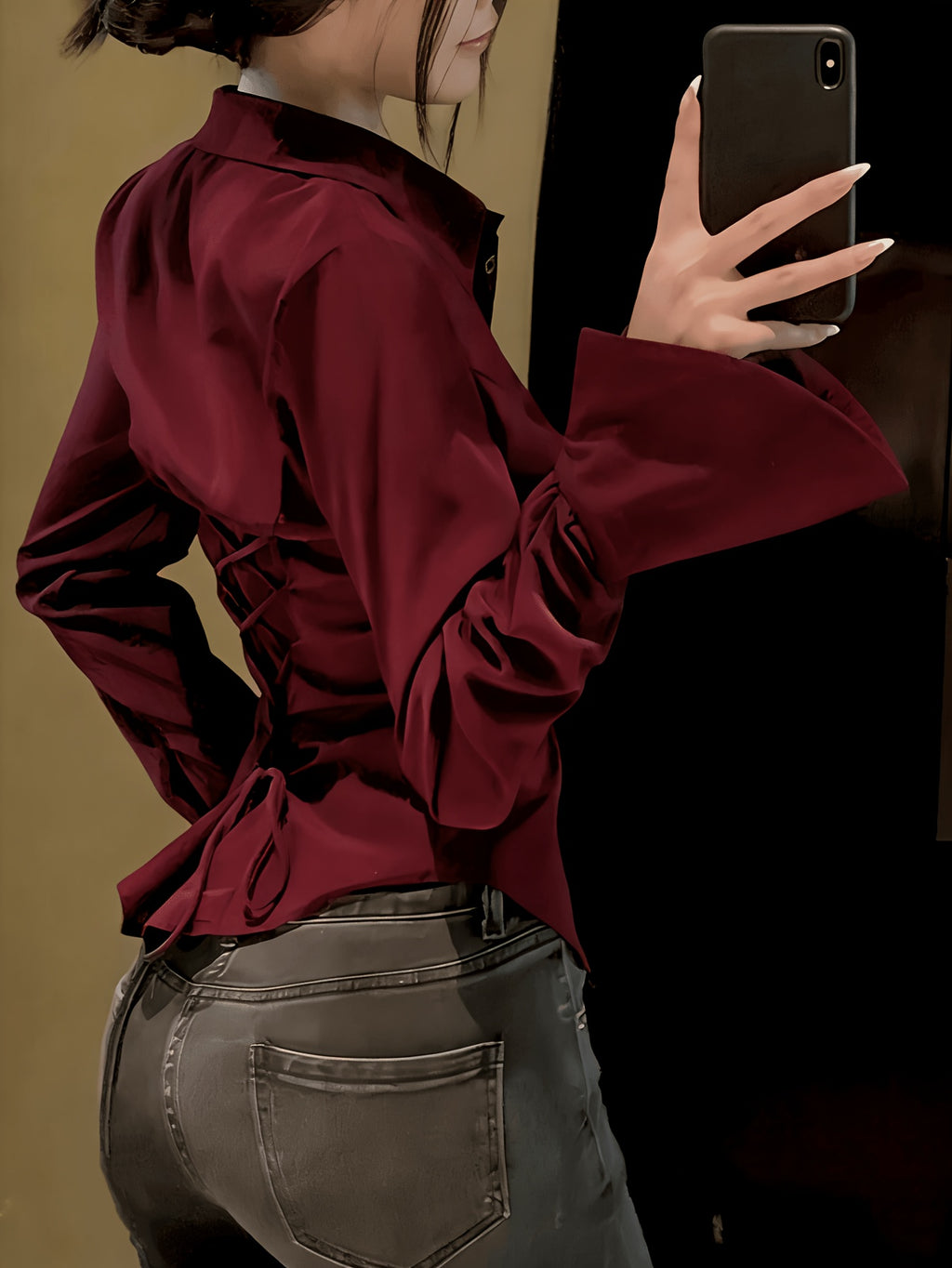 Elegant Solid Color Shirt Blouse