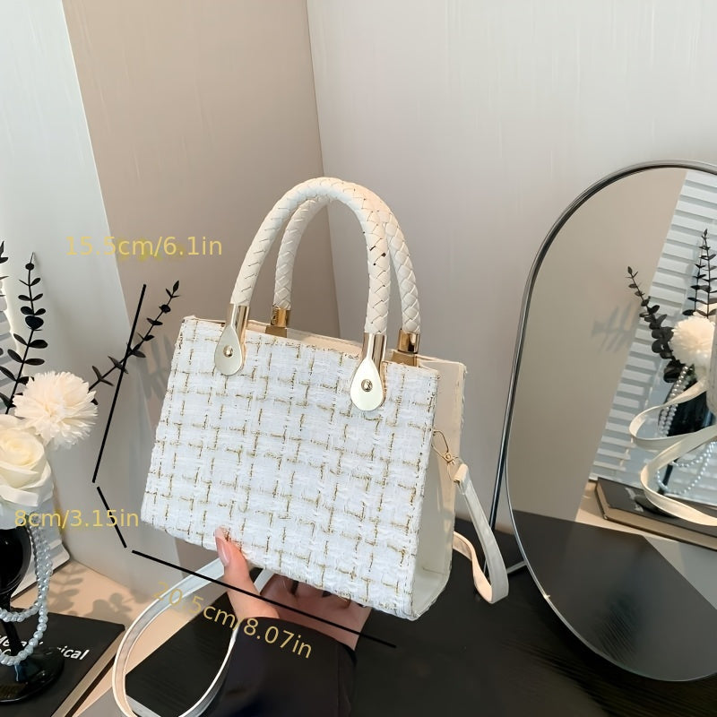 Women's Vintage Top Handle Square Clutch Shoulder Bag