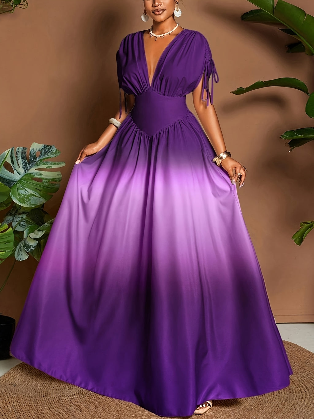 Gradient Bow Maxi Dress