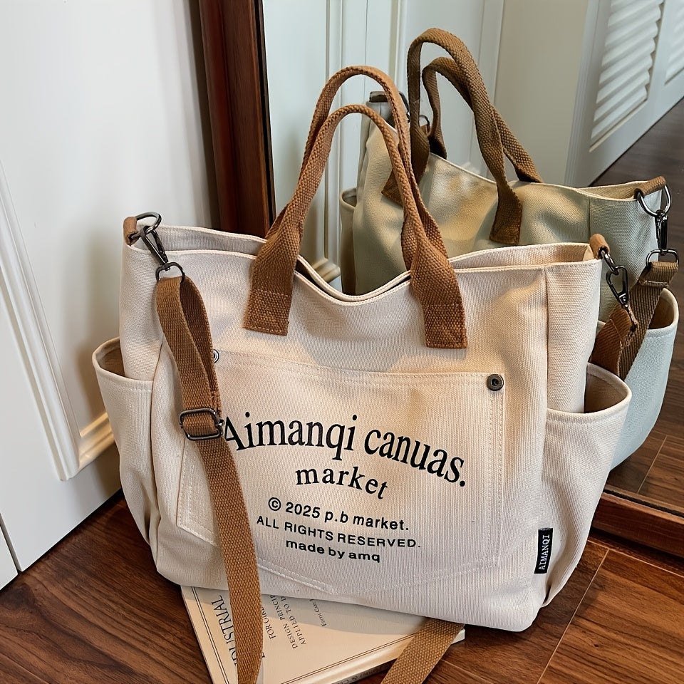 Commuting Shoulder Bag, Tote Bag, Crossbody Bag, Original Design, Thickened Canvas Bag, Niche Bag Series, Lazy Style, Cloth Bag, Suitable for Street