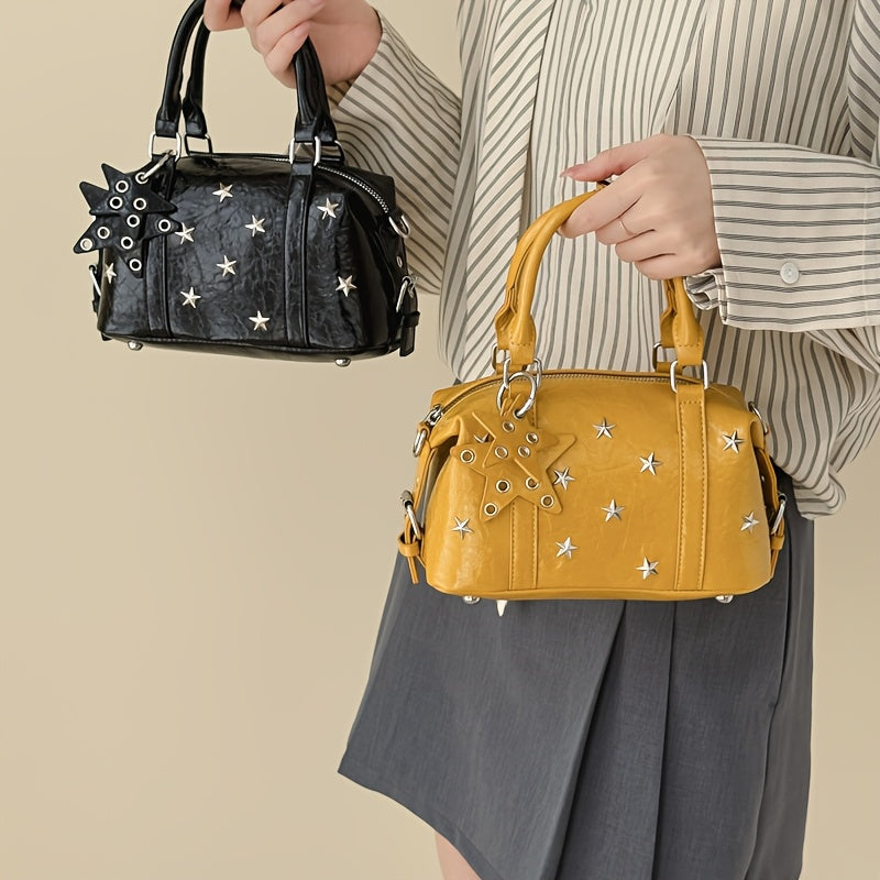 YBUGQI Women's Y2K Anime Star Rivet Handbag - Detachable Crossbody/Shoulder Bag with Zipper Closure, & Purse Suitable for Commuting,,, Daily Use, Kawaii Style