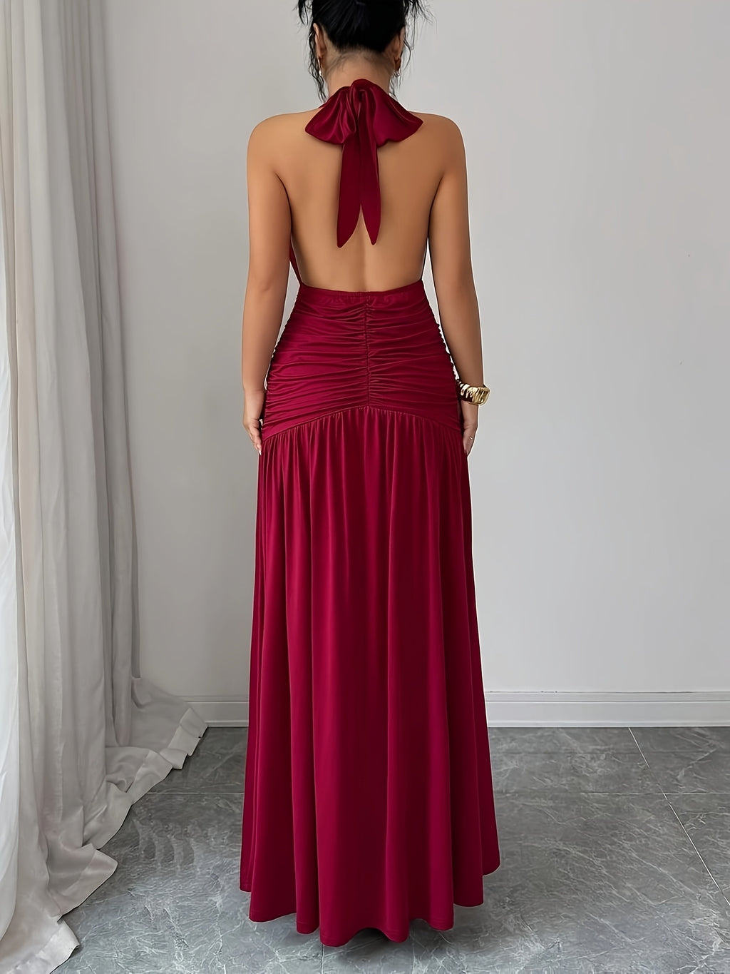 Halter A-Line Long Dress