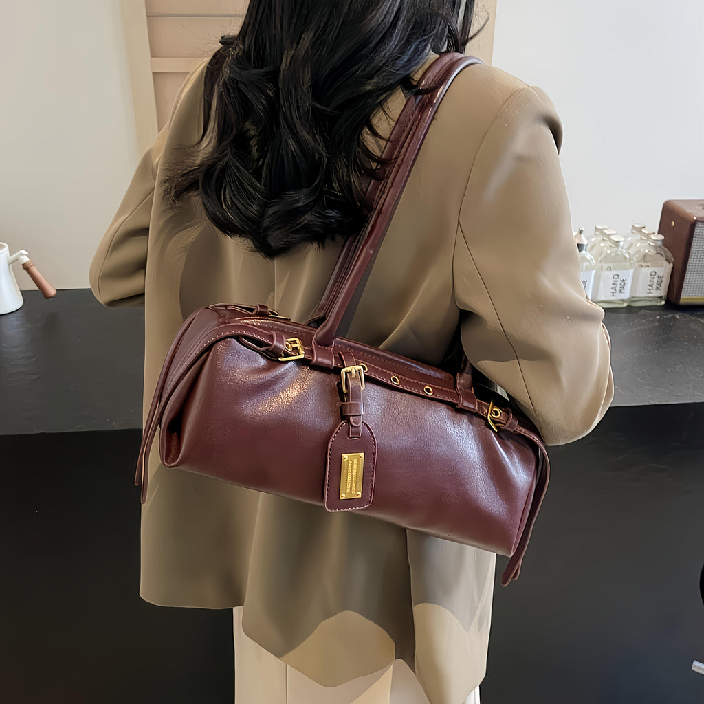 The New Large Capacity Fashionable Women'S Handbag Is a Multifunctional And Trendy Shoulder Bag, Perfect for Work And Commuting, Making Shopping And Carrying Change Easy. Belt Decoration, Zipper Opening And Closing