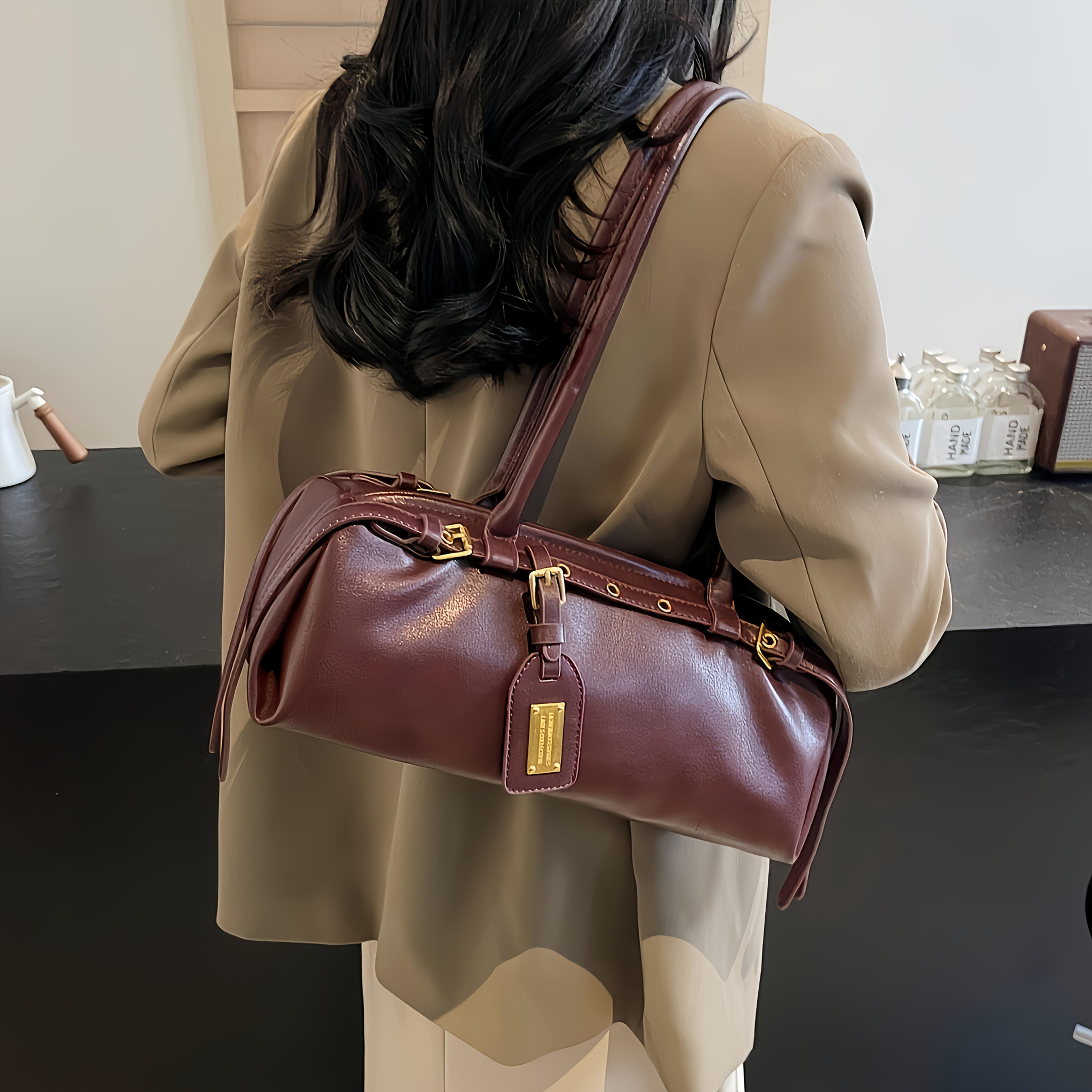 The New Large Capacity Fashionable Women'S Handbag Is a Multifunctional And Trendy Shoulder Bag, Perfect for Work And Commuting, Making Shopping And Carrying Change Easy. Belt Decoration, Zipper Opening And Closing