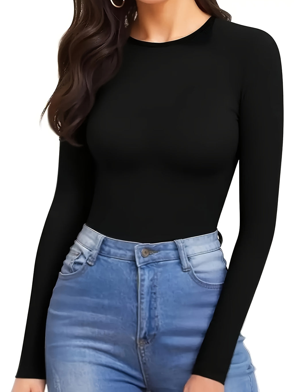 Women's Round Neck Slim Tummy Control Butt Lift Bodysuit
