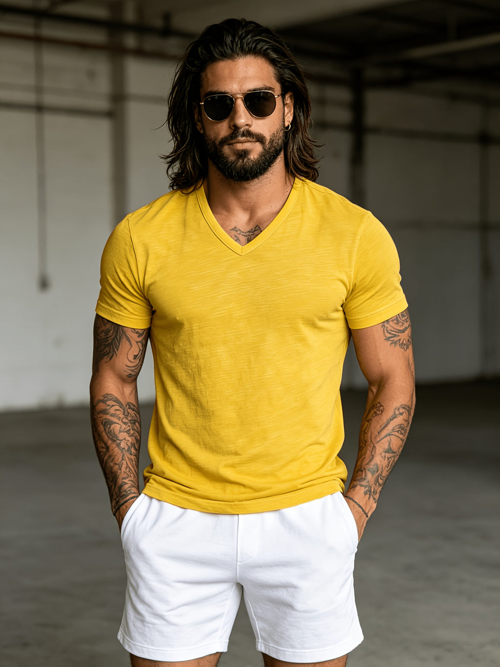 Men's Soft Cotton V-Neck Casual Top