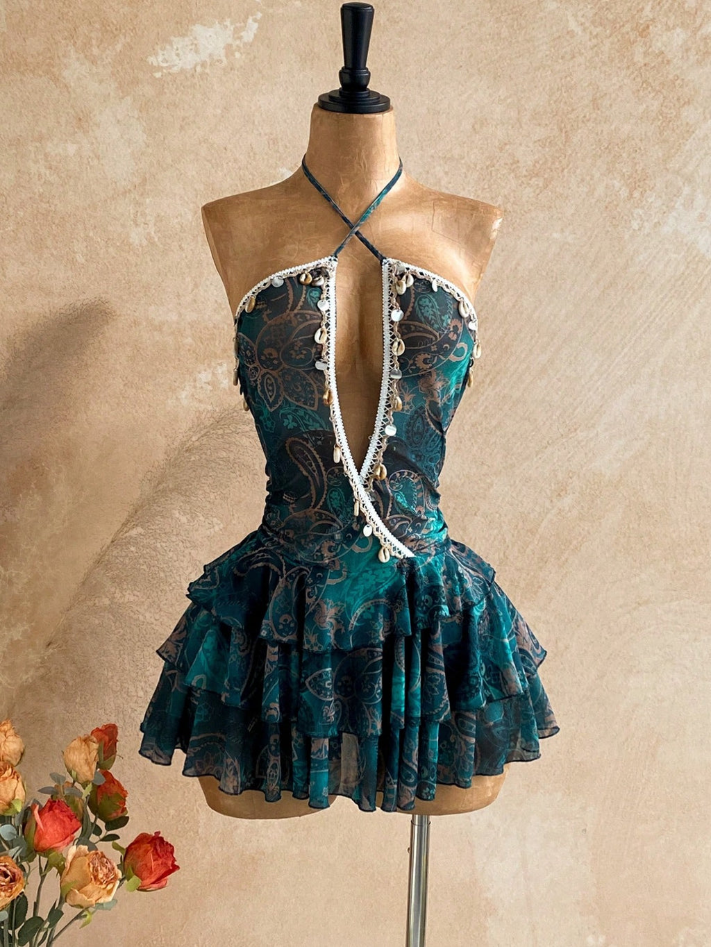 Strapless Tie-Back Mini Dress