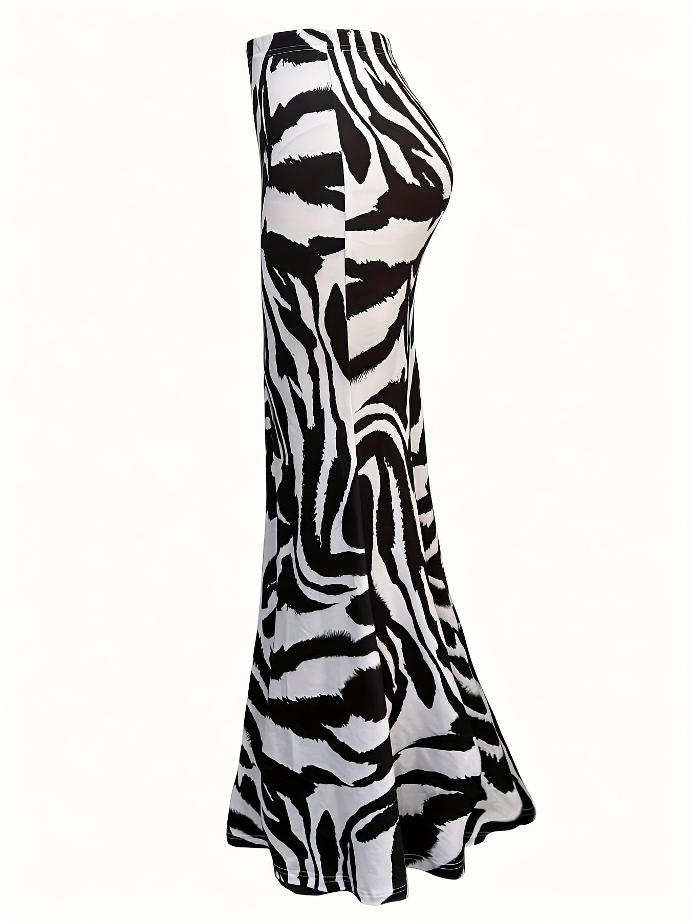 Women's Zebra Print Mermaid Maxi Dress