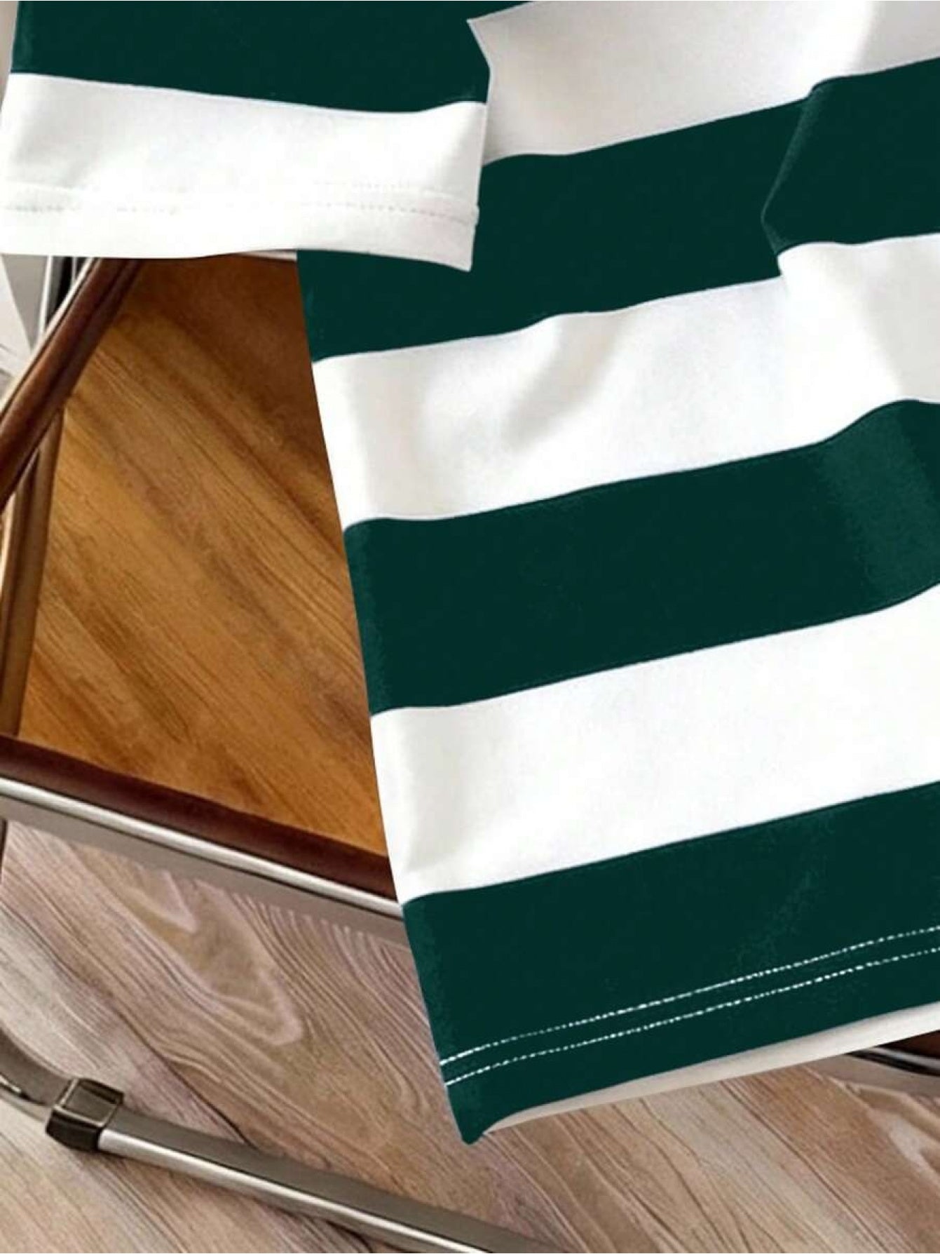 Men's Striped Preppy Letter Print Top