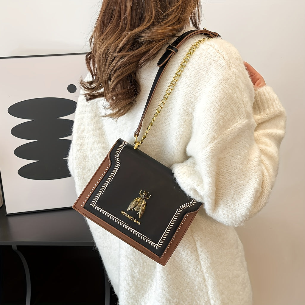 Bag Influencer Same Style Chain Bag Women'S Crossbody Bag 2025 Spring New Trendy Versatile Shoulder Bag Chic Premium Texture Small Square Bag
