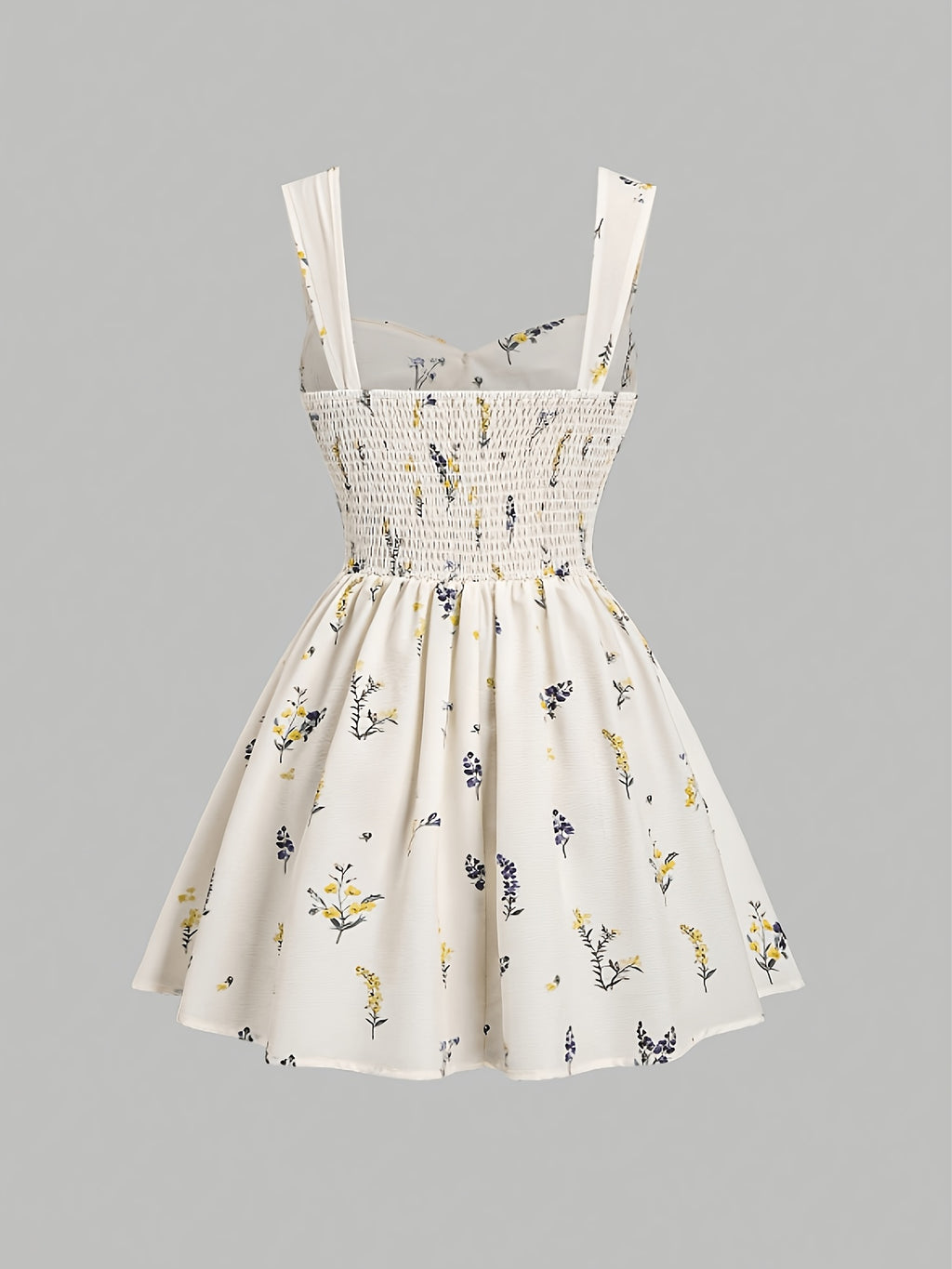 Women's Vacation Beach Wide Strap Pleated Bow A-Line Mini Dress