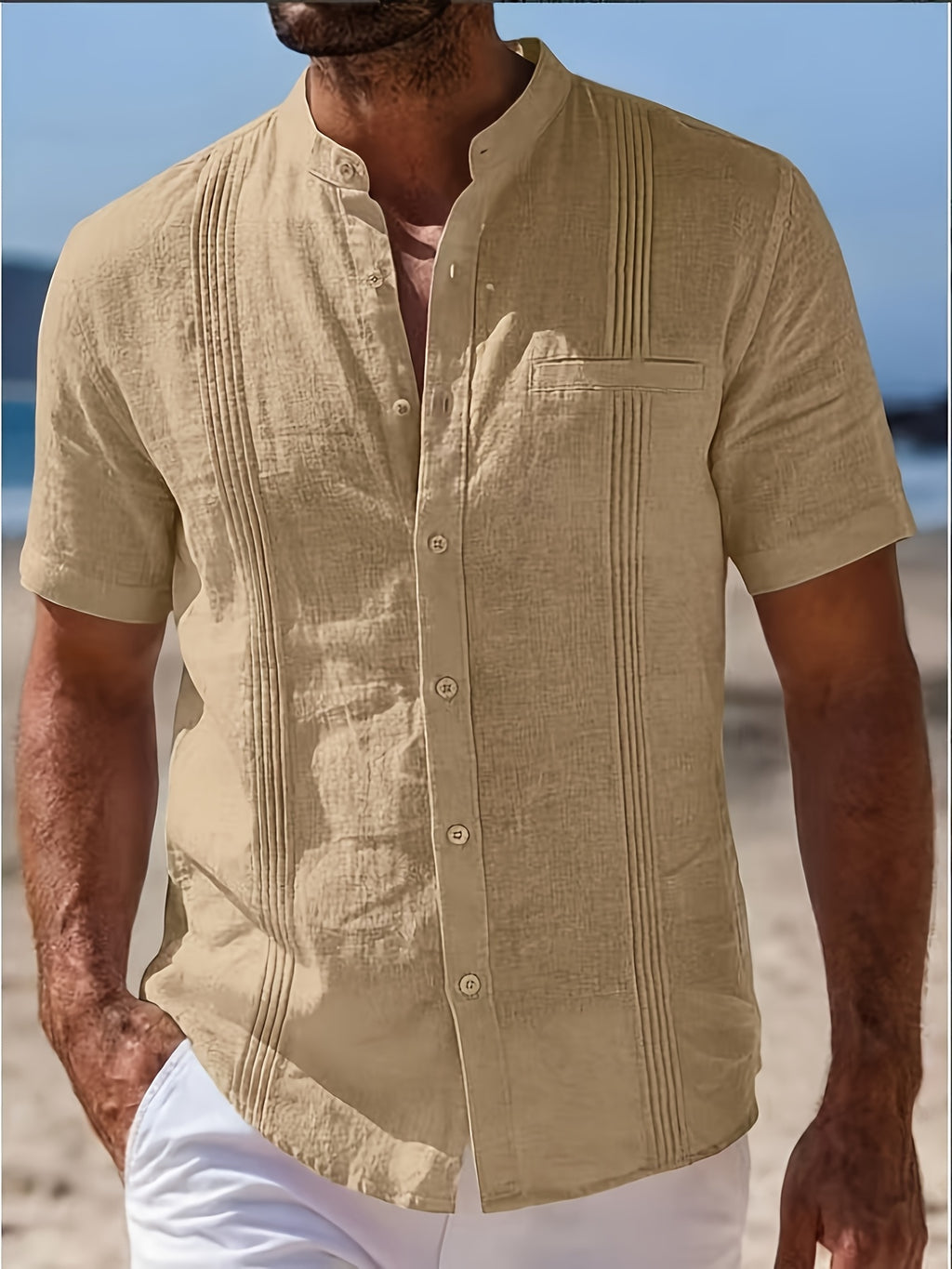 Men's Casual Linen Beach Shirt