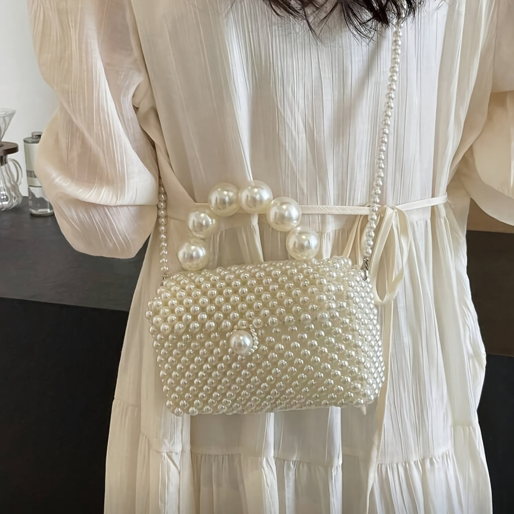 [Small Handbag] Fashionable Elegant Princess Style Pearl Handbag Crossbody Bag
