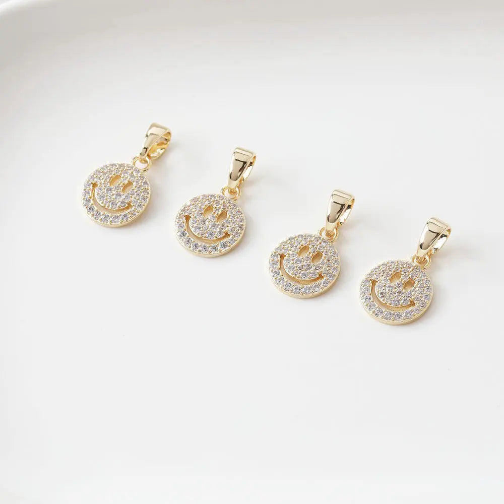 Smiling Face Zircon Pendant (2pcs)
