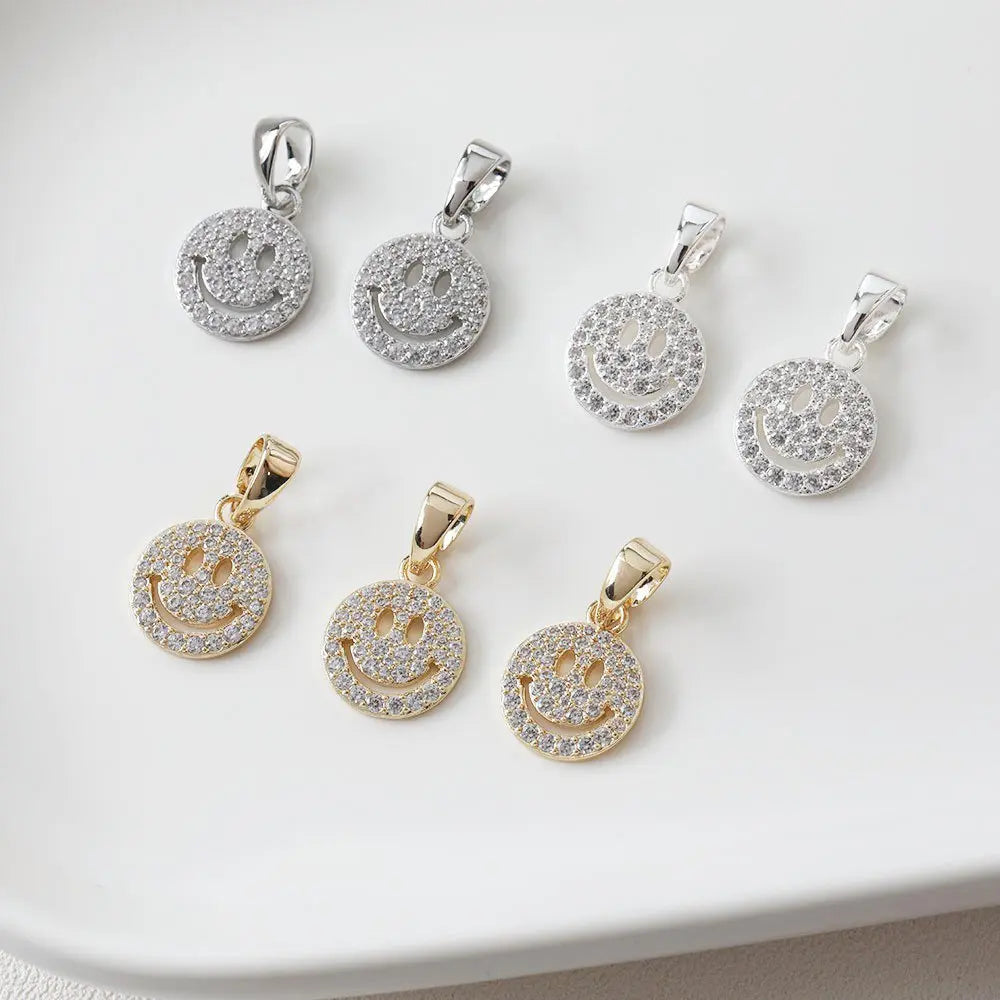 Smiling Face Zircon Pendant (2pcs)