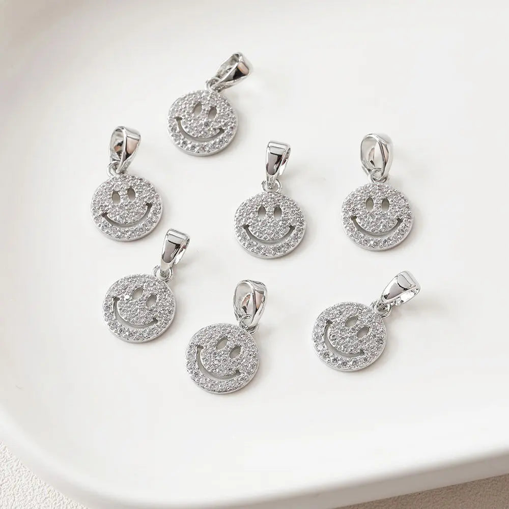 Smiling Face Zircon Pendant (2pcs)