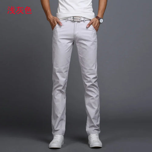 2026 Spring summer New Casual Pants Men Cotton Slim Fit Chinos Fashion Trousers Male Brand Clothing 9 colors Plus Size 28-38