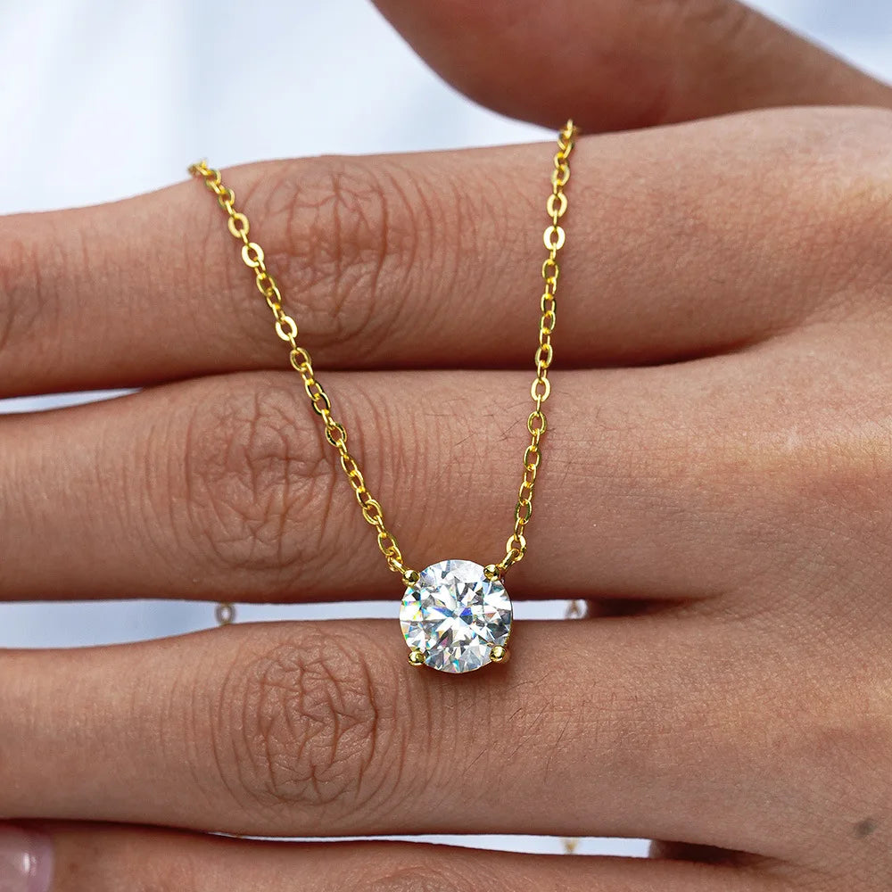 Women's S925 18K Gold Moissanite VVS1 Chain Necklace