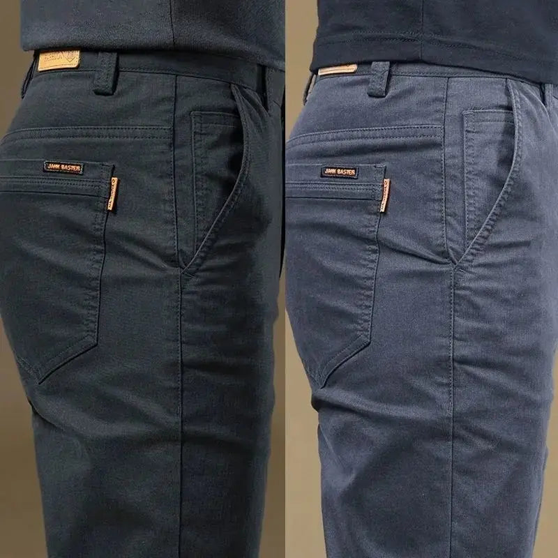 Men's Slim Straight Elastic Business Trousers