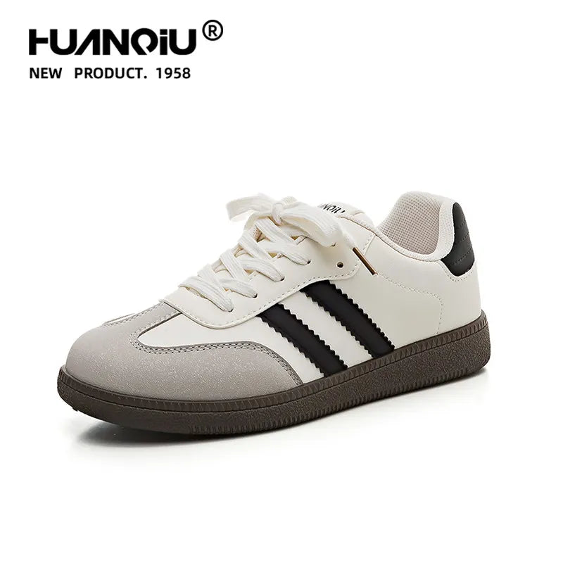 Women’s retro fashion casual flats, lace-up sneakers, comfortable and non-slip.