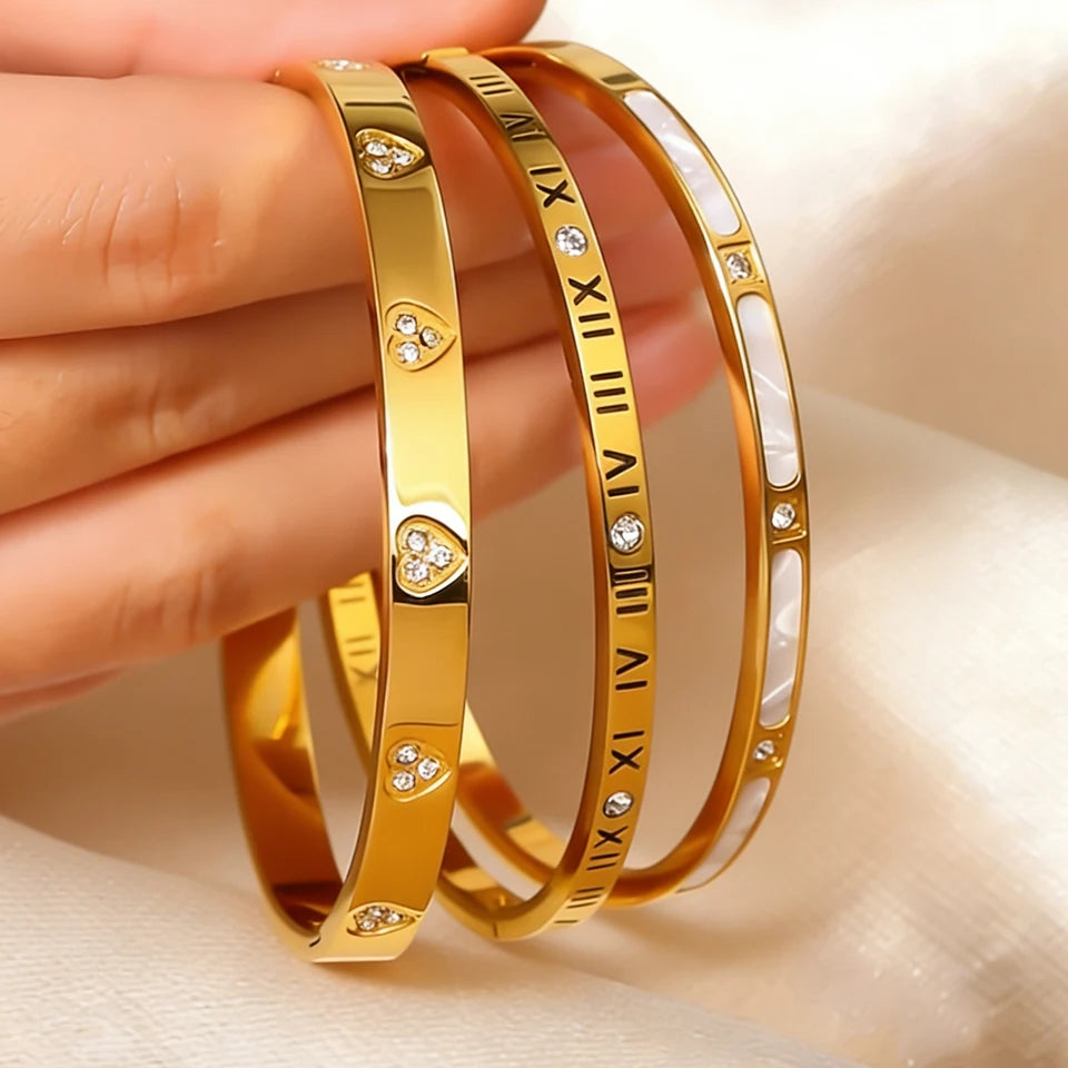 Roman Numeral Heart Bracelet